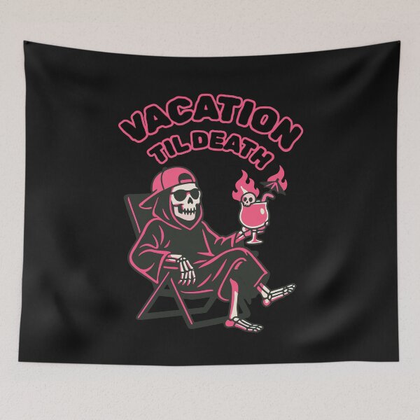 Item preview, Vacation Til Death Relaxing Skeleton Reaper designed and sold by AwesomeBeyondLimits.