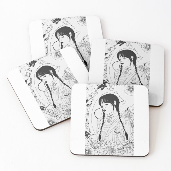 Item preview, Dark Gothic Girl with Braids Illustration School designed and sold by anthosketch.