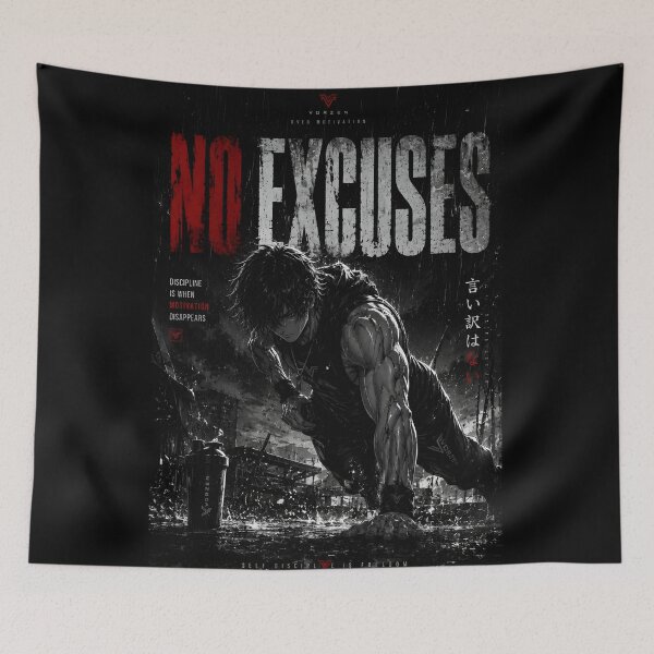 Item preview, VORZEN No Excuses I Anime Fitness Streetwear Design designed and sold by VORZEN.