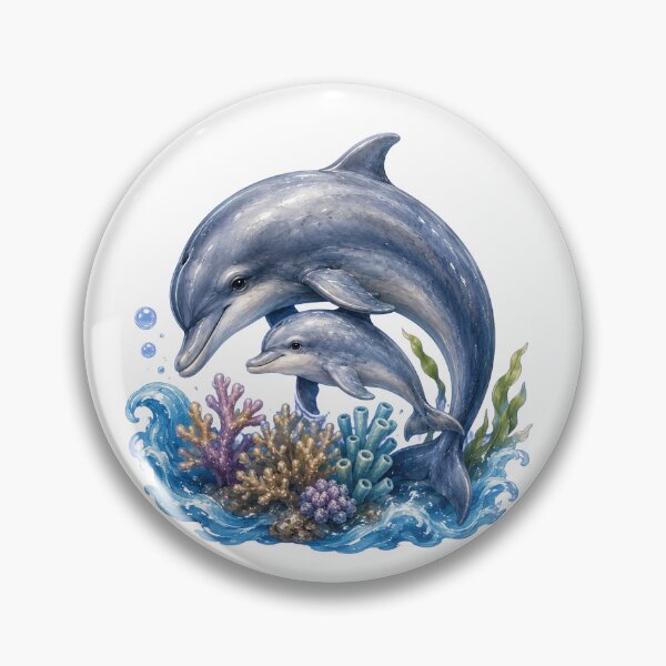 Item preview, Mother And Baby Dolphin Reef Art designed and sold by Passionread.