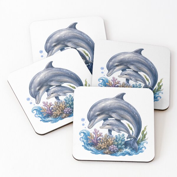 Item preview, Mother And Baby Dolphin Reef Art designed and sold by Passionread.