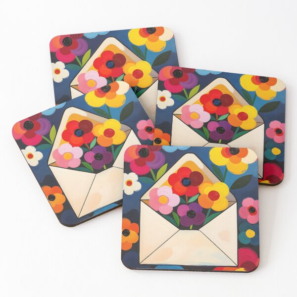 Item preview, Open envelope filled with impasto-like flowers designed and sold by Ponted.