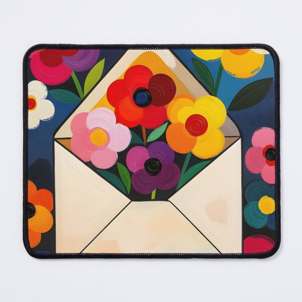 Item preview, Open envelope filled with impasto-like flowers designed and sold by Ponted.