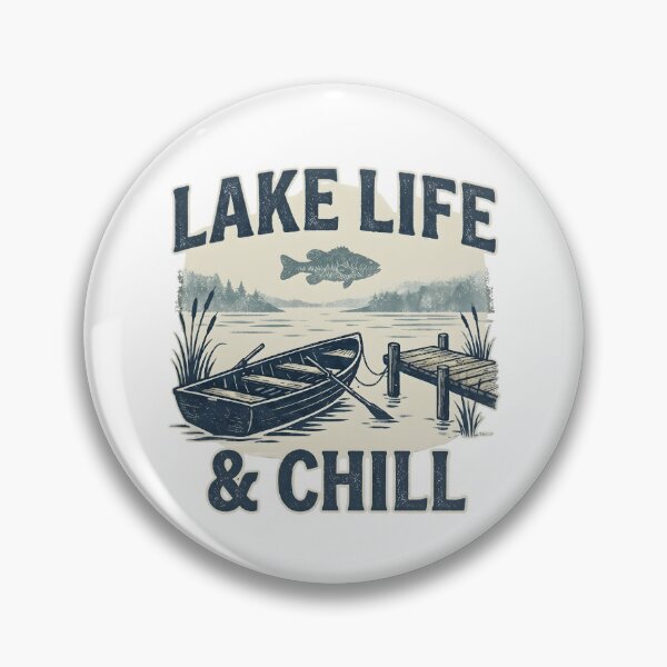 Item preview, Vintage Lake Life and Chill Fishing Boat Retro Design designed and sold by Zeneris.