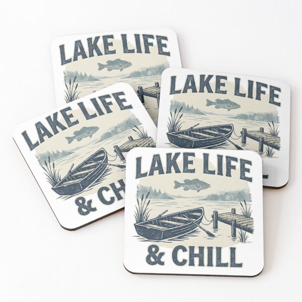 Item preview, Vintage Lake Life and Chill Fishing Boat Retro Design designed and sold by Zeneris.