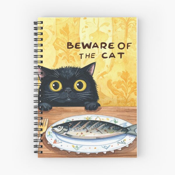Item preview, Beware of the fish thief, black cat! designed and sold by LiskoDesign.