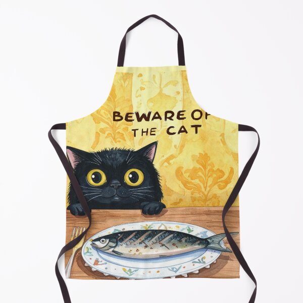 Item preview, Beware of the fish thief, black cat! designed and sold by LiskoDesign.