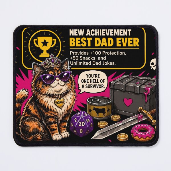 Item preview, Happy Father’s Day New Achievement Best Dad Ever | Dungeon Crawler Cat Dad designed and sold by MidzzSky.