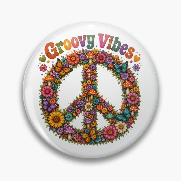 Item preview, Groovy Vibes Retro Peace Sign designed and sold by HippyRikky.