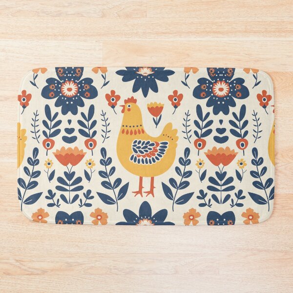 Item preview, Scandinavian Folk Art, Floral Chicken designed and sold by xiao xuans.