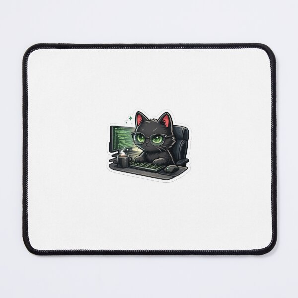 Item preview, Black Cat Programmer Sticker designed and sold by NexaMintStudio.