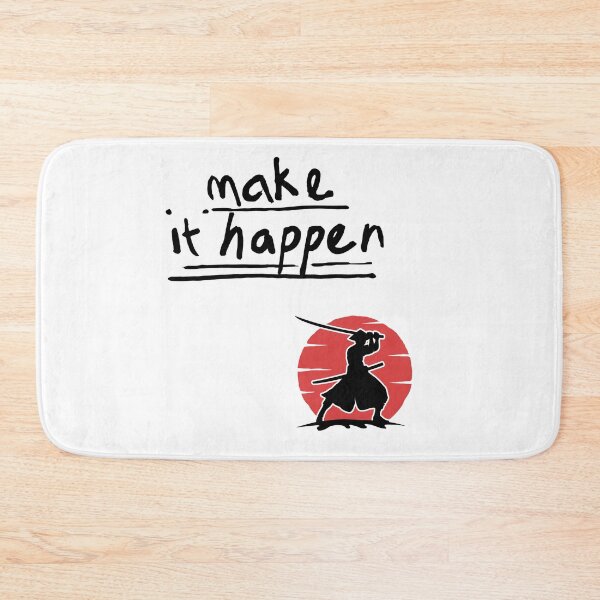 Item preview, Good vibe positive quote Make it happen samurai japan Samurai Warrior Silhouette Against Red Sun – Japanese Sword Fighter Minimalist Vintage Design designed and sold by JessLamunn89.