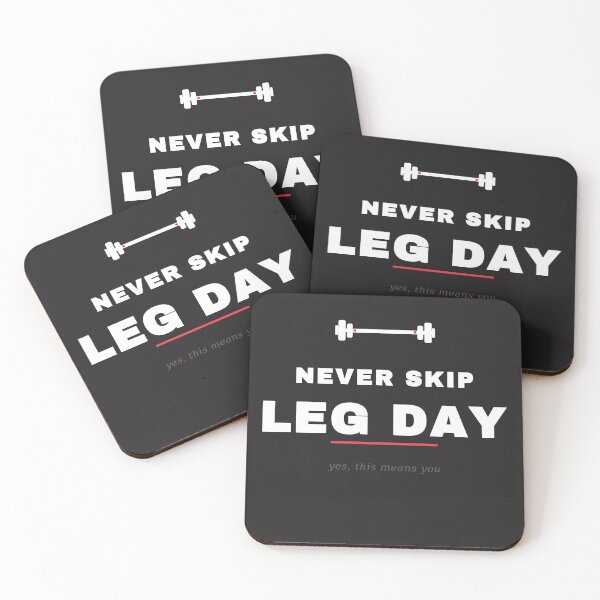 Item preview, Never Skip Leg Day - Funny Gym Squat Workout Tee (White Print) designed and sold by UrbanPrintVibes.