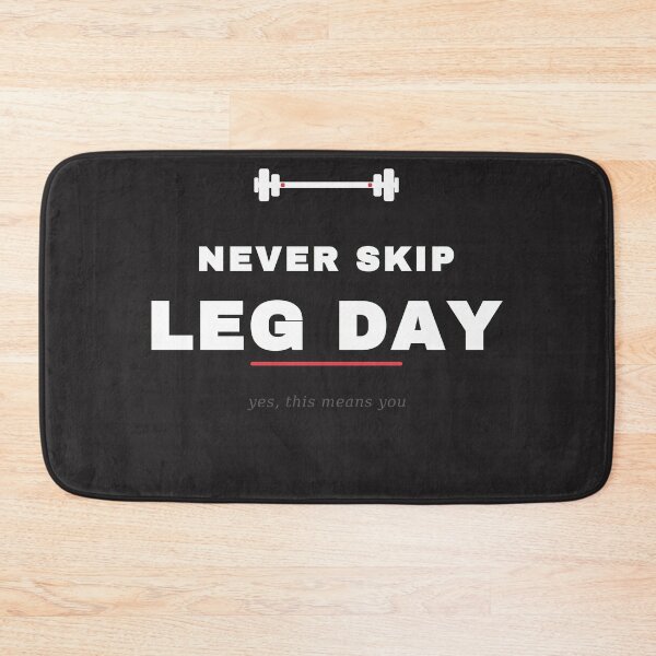 Item preview, Never Skip Leg Day - Funny Gym Squat Workout Tee (White Print) designed and sold by UrbanPrintVibes.