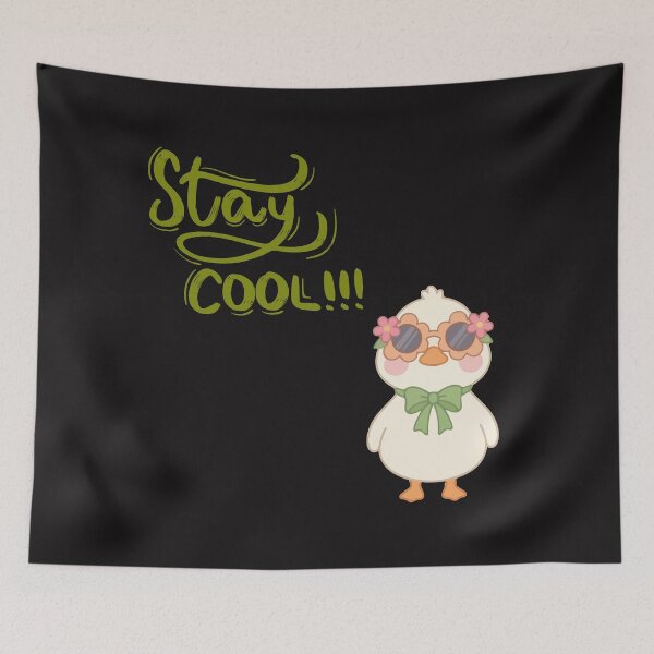 Item preview, Positive vibe good quote Stay Cool Stay Cool Cute Duck with Sunglasses – Funny Kawaii Summer Duck Cartoon Design designed and sold by JessLamunn89.