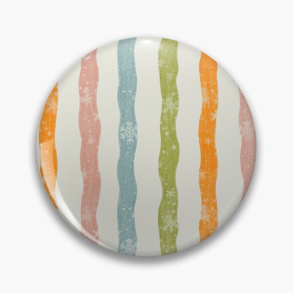 Item preview, Pastel Retro Winter Snowflakes Wavy Stripes Pattern designed and sold by LafinaArt.