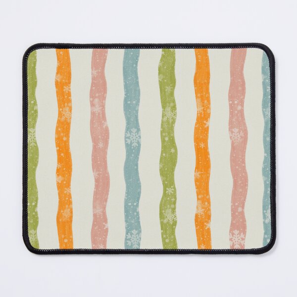 Item preview, Pastel Retro Winter Snowflakes Wavy Stripes Pattern designed and sold by LafinaArt.