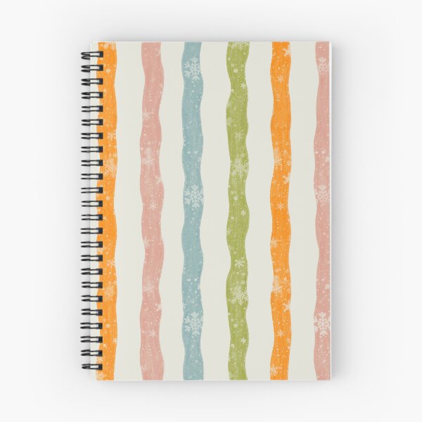 Item preview, Pastel Retro Winter Snowflakes Wavy Stripes Pattern designed and sold by LafinaArt.