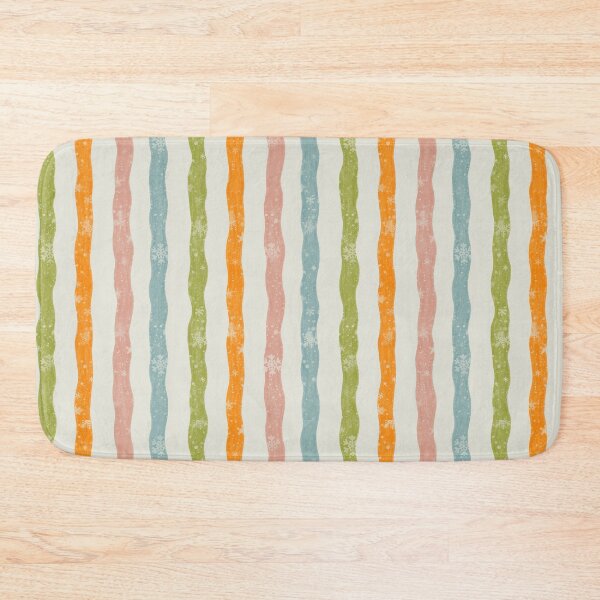 Item preview, Pastel Retro Winter Snowflakes Wavy Stripes Pattern designed and sold by LafinaArt.