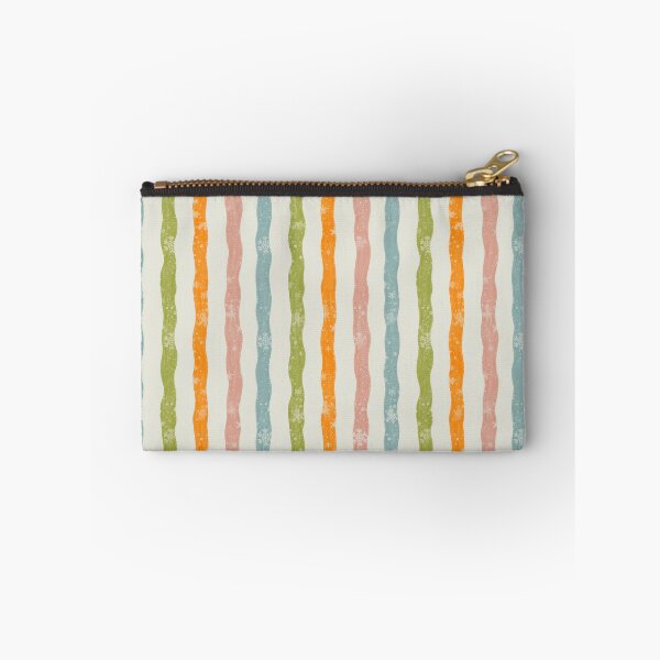 Item preview, Pastel Retro Winter Snowflakes Wavy Stripes Pattern designed and sold by LafinaArt.