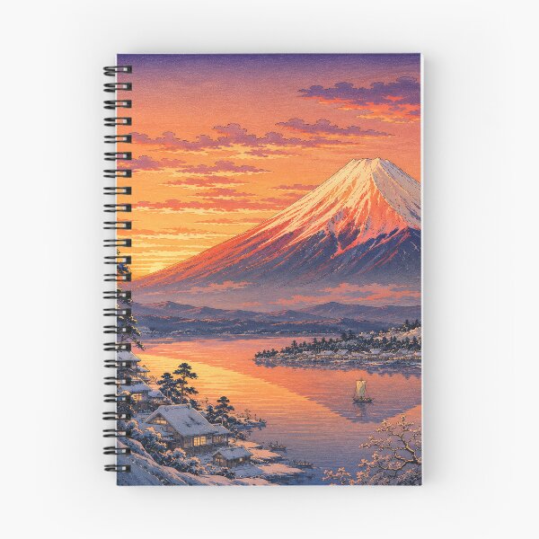 Item preview, Snow Fuji at Sunset designed and sold by Hidden Japan Coloring Book.