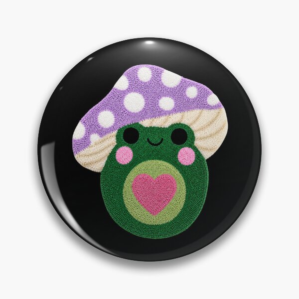 Item preview, Cute Heart Frog Mushroom Kawaii Tufted Rug Art designed and sold by ColorSplash123.