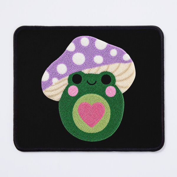 Item preview, Cute Heart Frog Mushroom Kawaii Tufted Rug Art designed and sold by ColorSplash123.