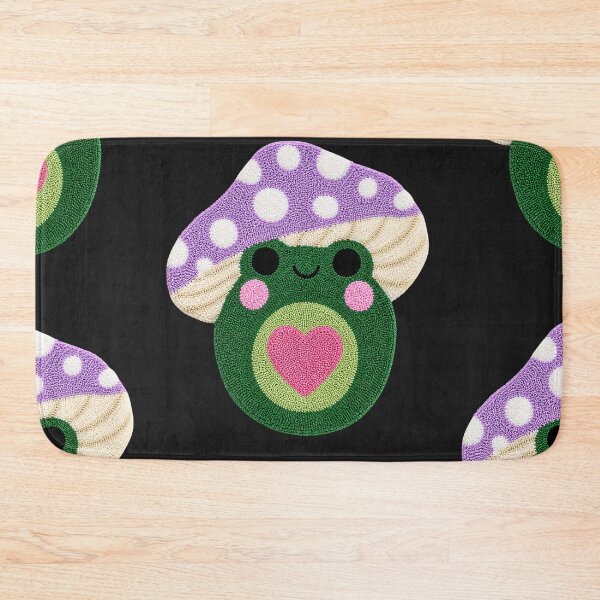 Item preview, Cute Heart Frog Mushroom Kawaii Tufted Rug Art designed and sold by ColorSplash123.