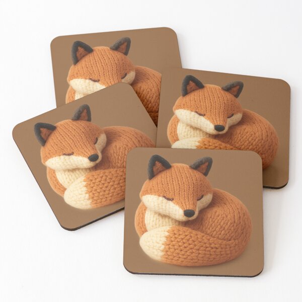 Item preview, Cosy Sleeping Knitted Fox designed and sold by ChirpInc.