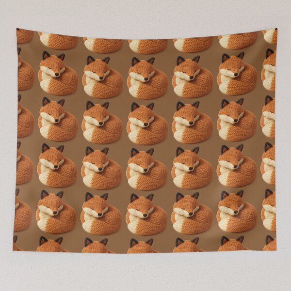 Item preview, Cosy Sleeping Knitted Fox designed and sold by ChirpInc.
