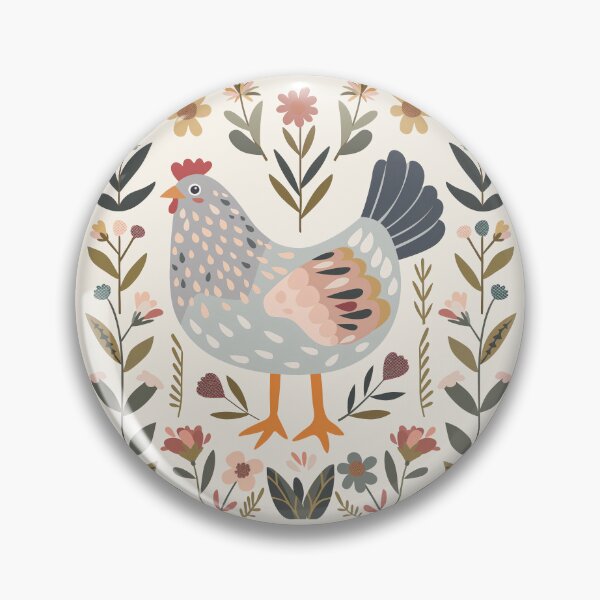 Item preview, Scandinavian Folk Art, Floral Chicken designed and sold by xiao xuans.