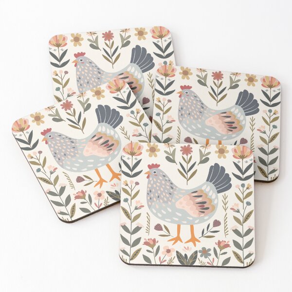 Item preview, Scandinavian Folk Art, Floral Chicken designed and sold by xiao xuans.