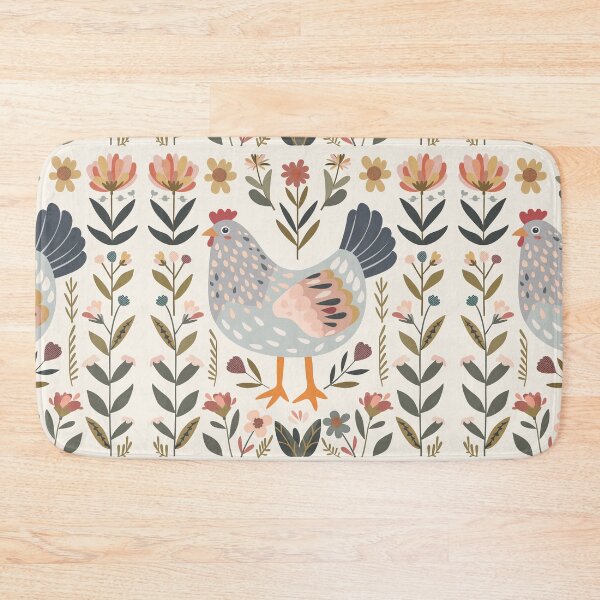 Item preview, Scandinavian Folk Art, Floral Chicken designed and sold by xiao xuans.