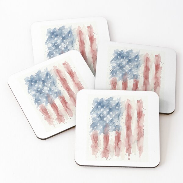 Item preview, Vintage Watercolor USA Flag 4th of July Celebrating designed and sold by Yellowriversss.
