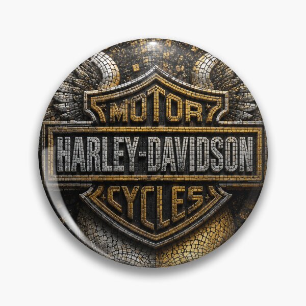 Item preview, Harley-Davidson 3D Gold & Silver Mosaic Skull designed and sold by JcAbstractArt.