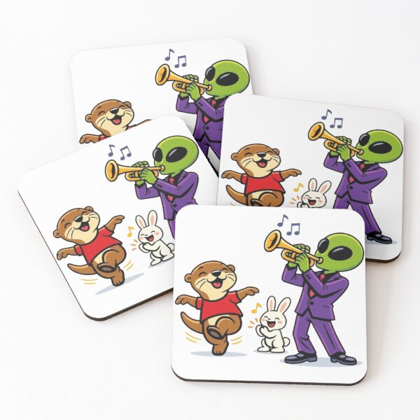 Item preview, Cosmic Jam – Otter, Rabbit & Alien Band designed and sold by Dogandesighn.