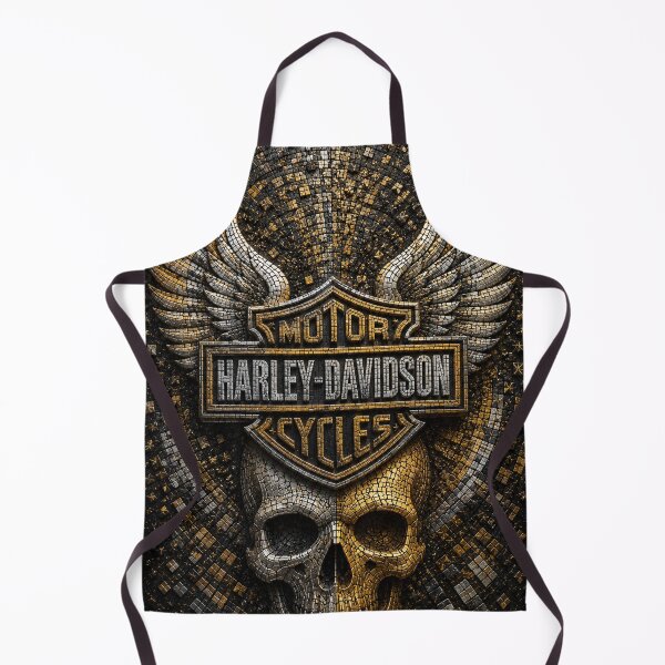 Item preview, Harley-Davidson 3D Gold & Silver Mosaic Skull designed and sold by JcAbstractArt.