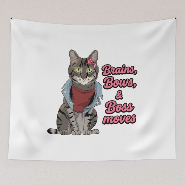 Item preview, Smart Cat with Bow and Attitude Print designed and sold by msolgray.