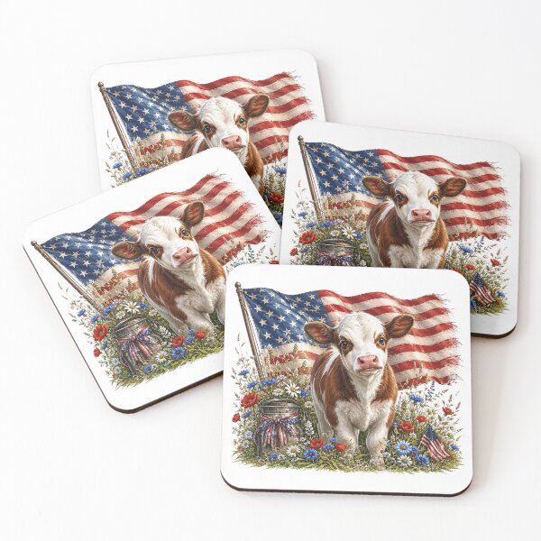 Item preview, Patriotic Farm Cow designed and sold by PetalGarden.