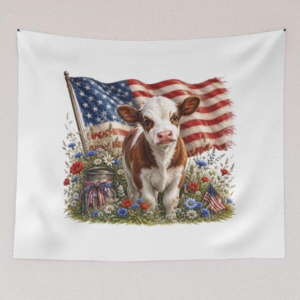 Item preview, Patriotic Farm Cow designed and sold by PetalGarden.