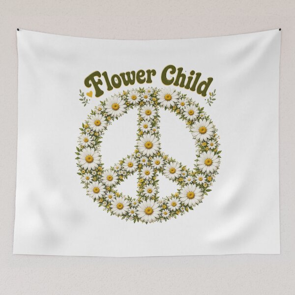 Item preview, Flower Child Daisy Peace Sign designed and sold by HippyRikky.