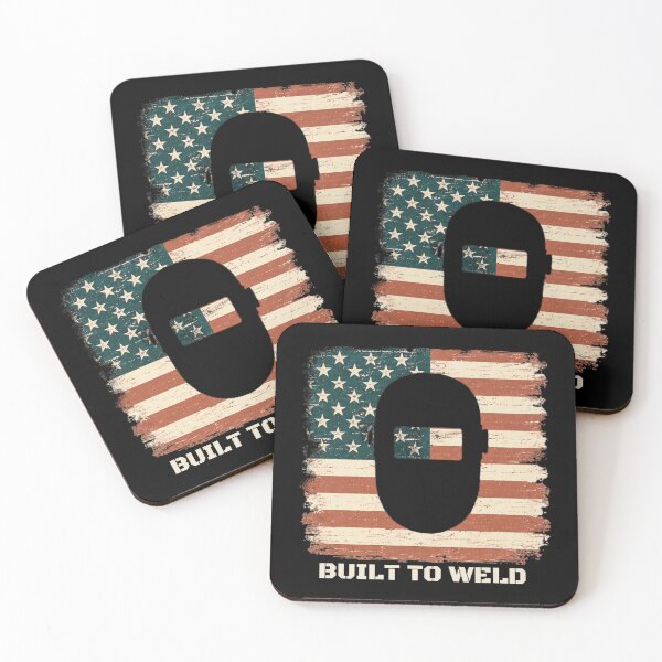 Item preview, Built To Weld Vintage Welder American Flag Welding Helmet designed and sold by RusticMeadow.