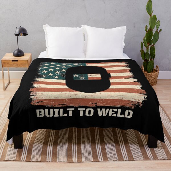 Item preview, Built To Weld Vintage Welder American Flag Welding Helmet designed and sold by RusticMeadow.