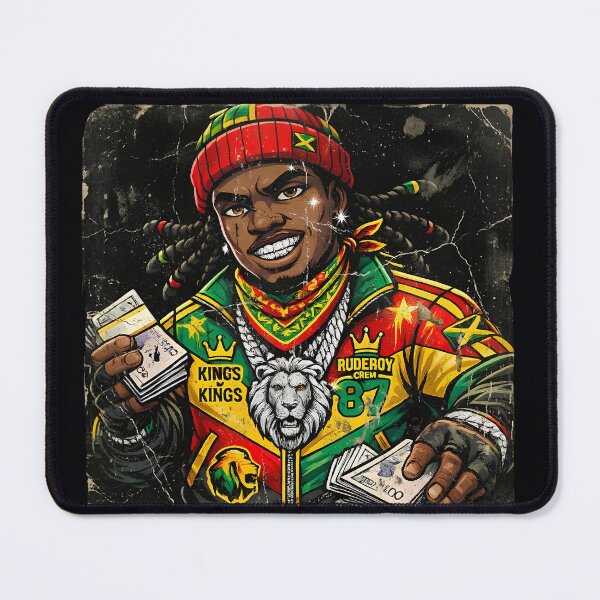Item preview, Rasta Rude Boy Streetwear – Jamaican Lion & Cash Cartoon designed and sold by digitalbob60.