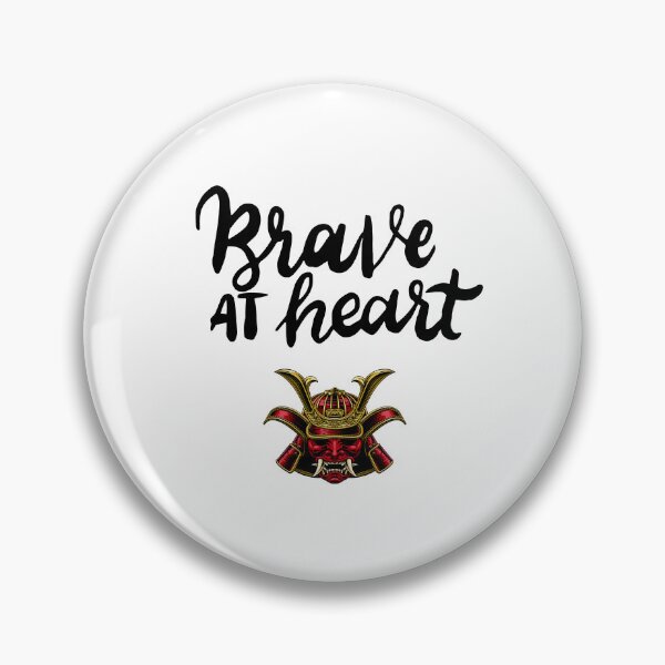 Item preview, Good vibe positive mindset Brave at heart quote Brave at Heart Samurai Mask – Japanese Warrior Inspirational Typography Design designed and sold by JessLamunn89.
