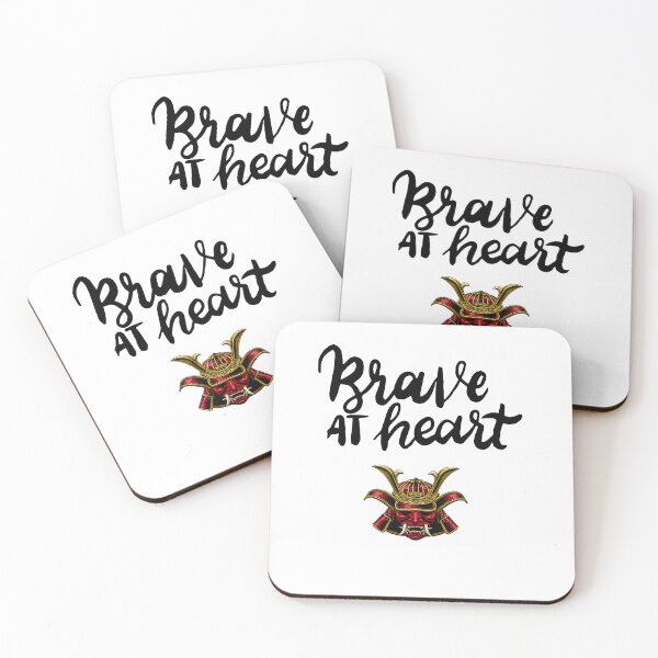 Item preview, Good vibe positive mindset Brave at heart quote Brave at Heart Samurai Mask – Japanese Warrior Inspirational Typography Design designed and sold by JessLamunn89.