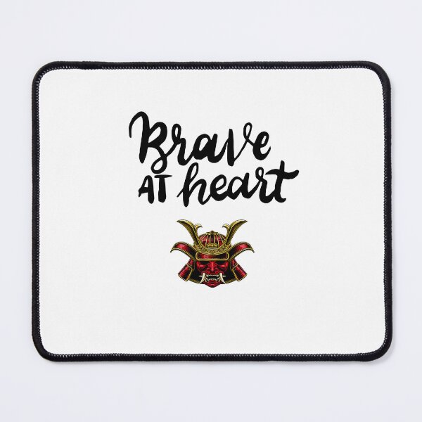 Item preview, Good vibe positive mindset Brave at heart quote Brave at Heart Samurai Mask – Japanese Warrior Inspirational Typography Design designed and sold by JessLamunn89.
