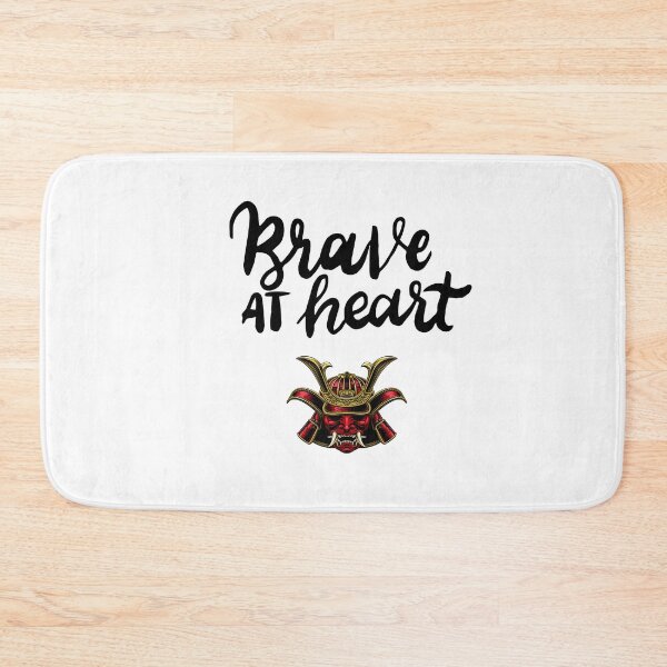 Item preview, Good vibe positive mindset Brave at heart quote Brave at Heart Samurai Mask – Japanese Warrior Inspirational Typography Design designed and sold by JessLamunn89.