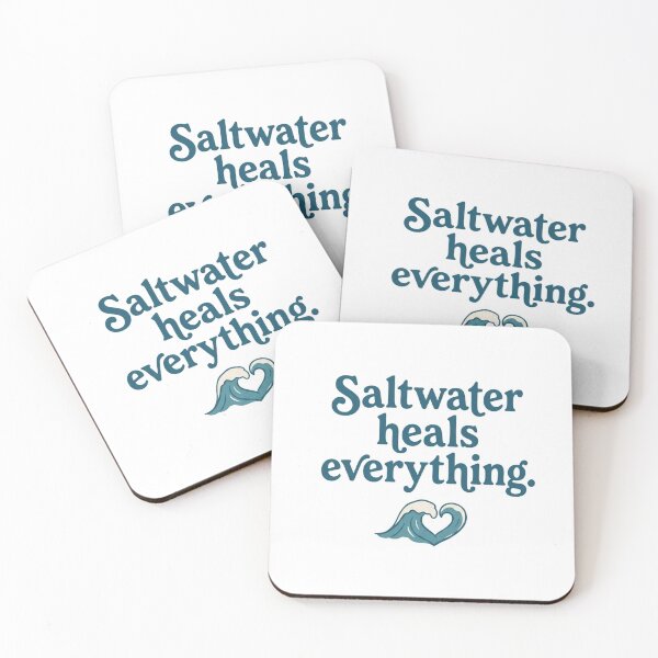 Item preview, Saltwater Heals Everything Shirt | Coastal Folk Art Beach Quote Tee designed and sold by DmaarGroup.