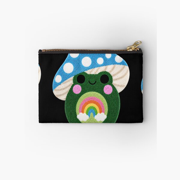 Item preview, Cute Rainbow Frog Mushroom Kawaii Tufted Rug Art designed and sold by ColorSplash123.